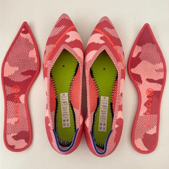 Rothy's Pink and Orange Geometric Flats - Picture 3 of 4